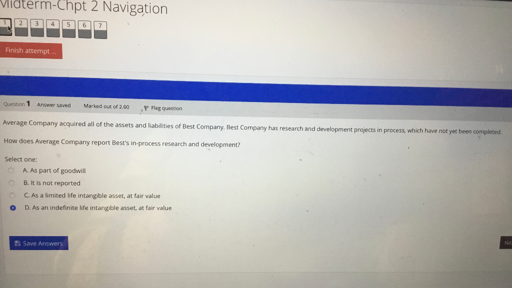  laterm-Chpt 2 Navigation Finish attempt ... Question 1 Answer saved Marked