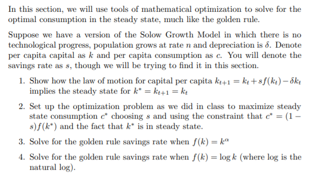 In this section, we will use tools of mathematical optimization to