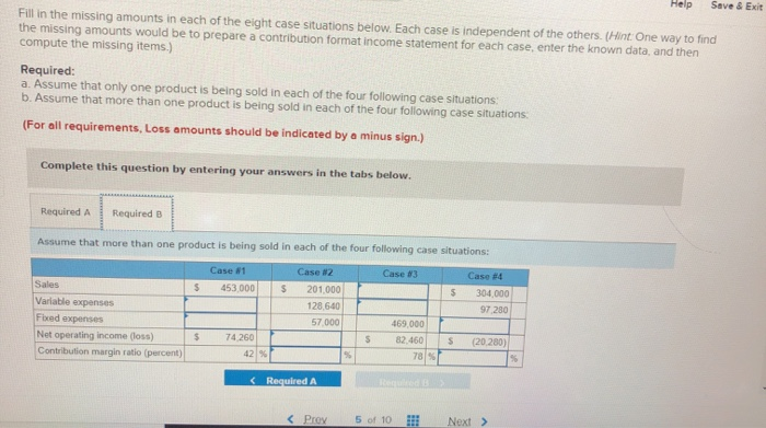 each of the eight case situations below. Each case is independent of