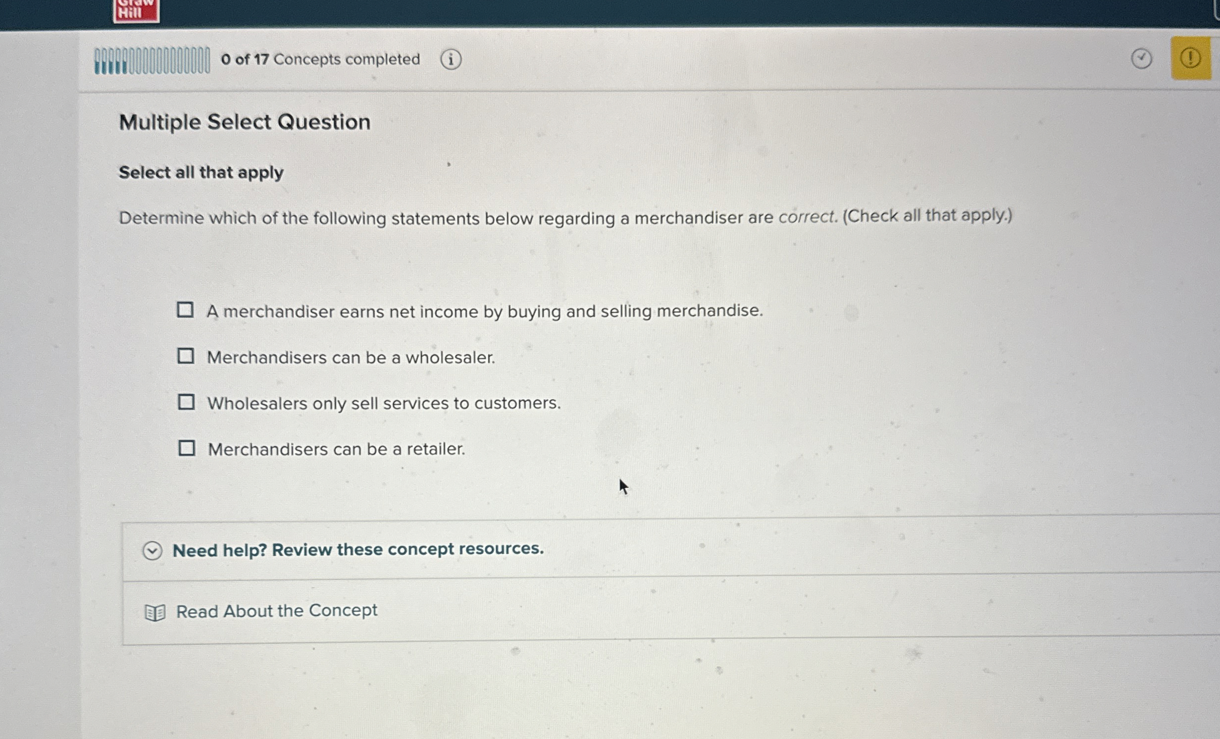 Multiple Select Question Select all that apply Determine which of the