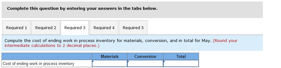 in its process costing system. It manufactures a caulking compound that goes