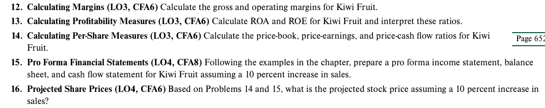 Kiwi Fruit Company Balance Sheet $ 570 Cash and equivalents Operating assets
