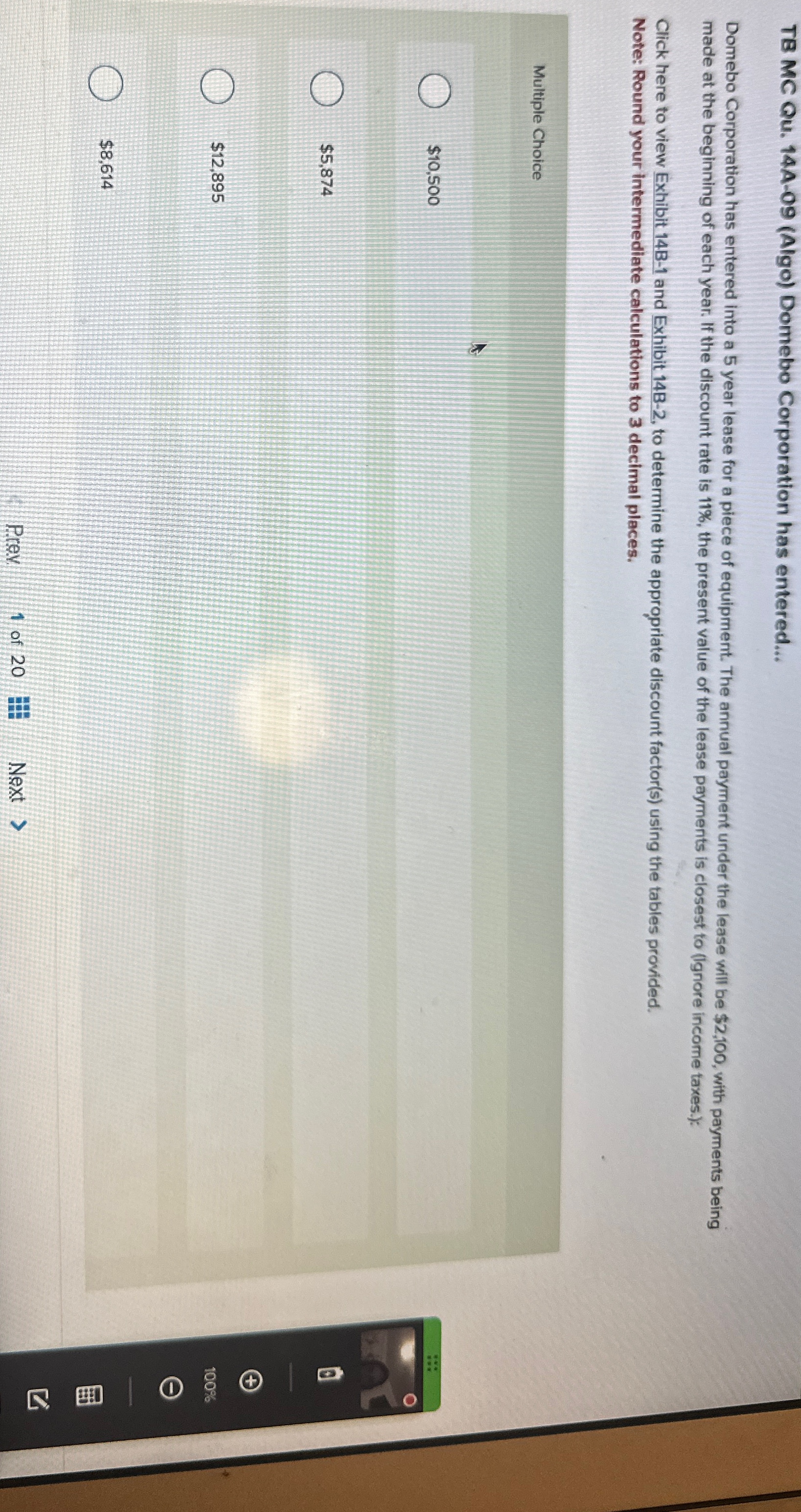  TB MC Qu.14A-09(Algo) Domebo Corporation has entered... Domebo Corporation has entered