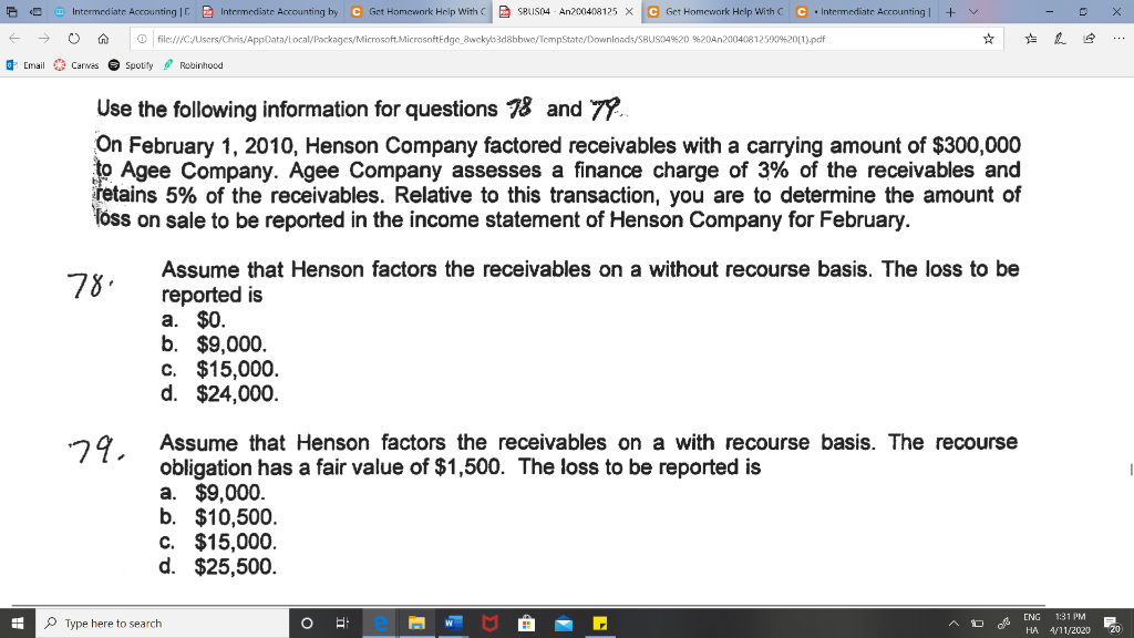  Intermediate Accounting | Intermediate Accounting by c Get Homework Help With
