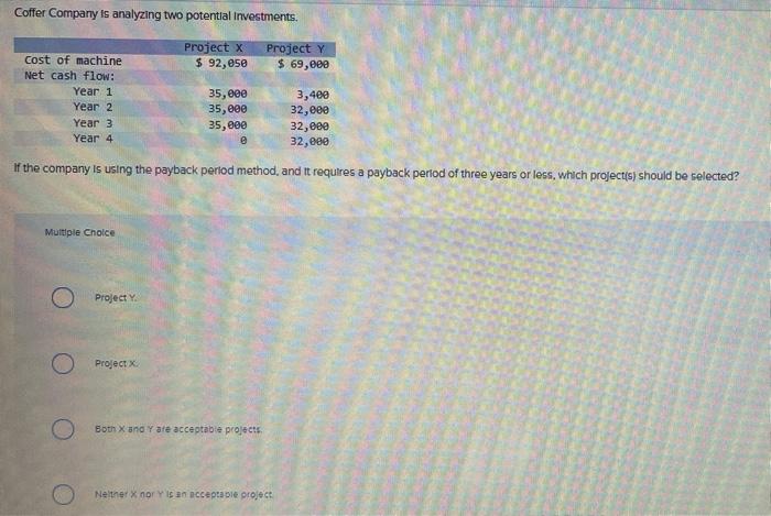 im a bit confused can you help me solve this Coffer Company