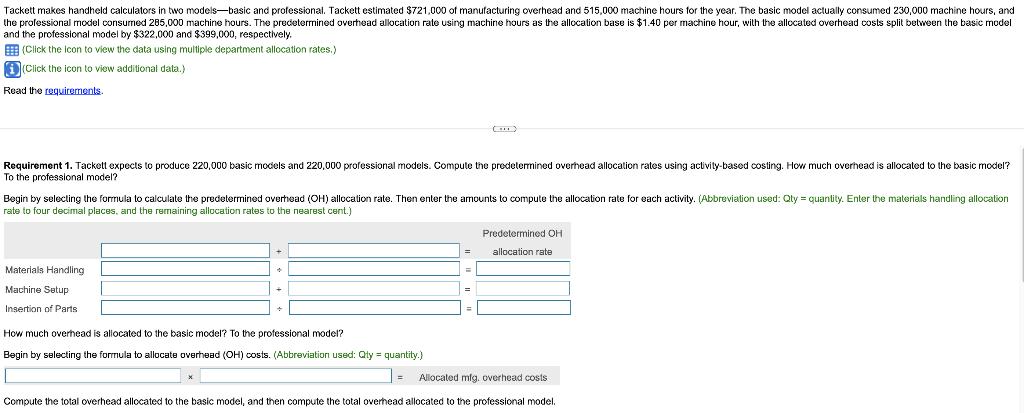  Tackett makes handheld calculators in two models-basic and professional. Tackett estimated