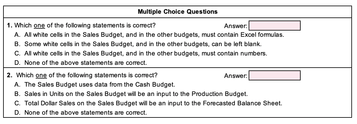 Yellow Cells Quarter in the 2021 Planning Year 2nd 3rd 1st Quarter