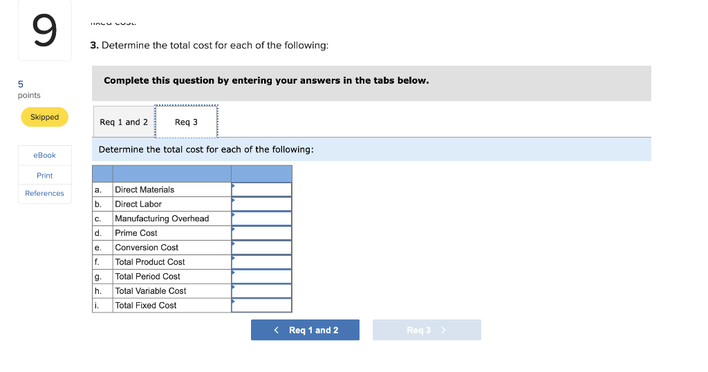 Cost Conversion Cost Direct Materials Direct Labor Manufacturing Overhead Total Manufacturing Cost