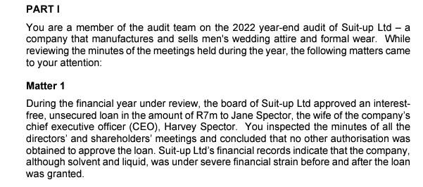 directors conduct with which the directors of Suit-up Ltd must comply. 1.2