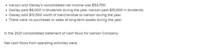 percentowned subsidiary Oakley Co. follow: 2021 2020 Cash $ 31,700 $ 26,350