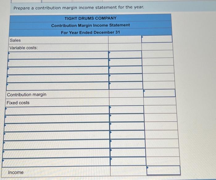 LO A1 The following costs result from the production and sale of