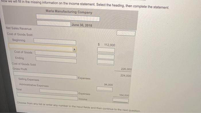 of cost of goods manufactured and income statement of Maria Manufacturing Company