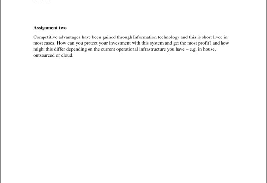  Assignment two Competitive advantages have been gained through Information technology and