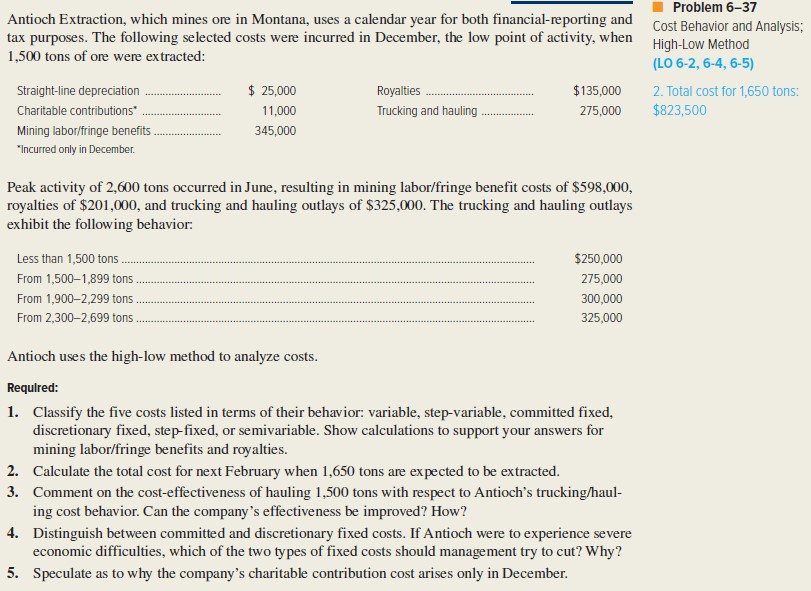 Hello I need help with this assignment Problem 6-37 #1 thru #5