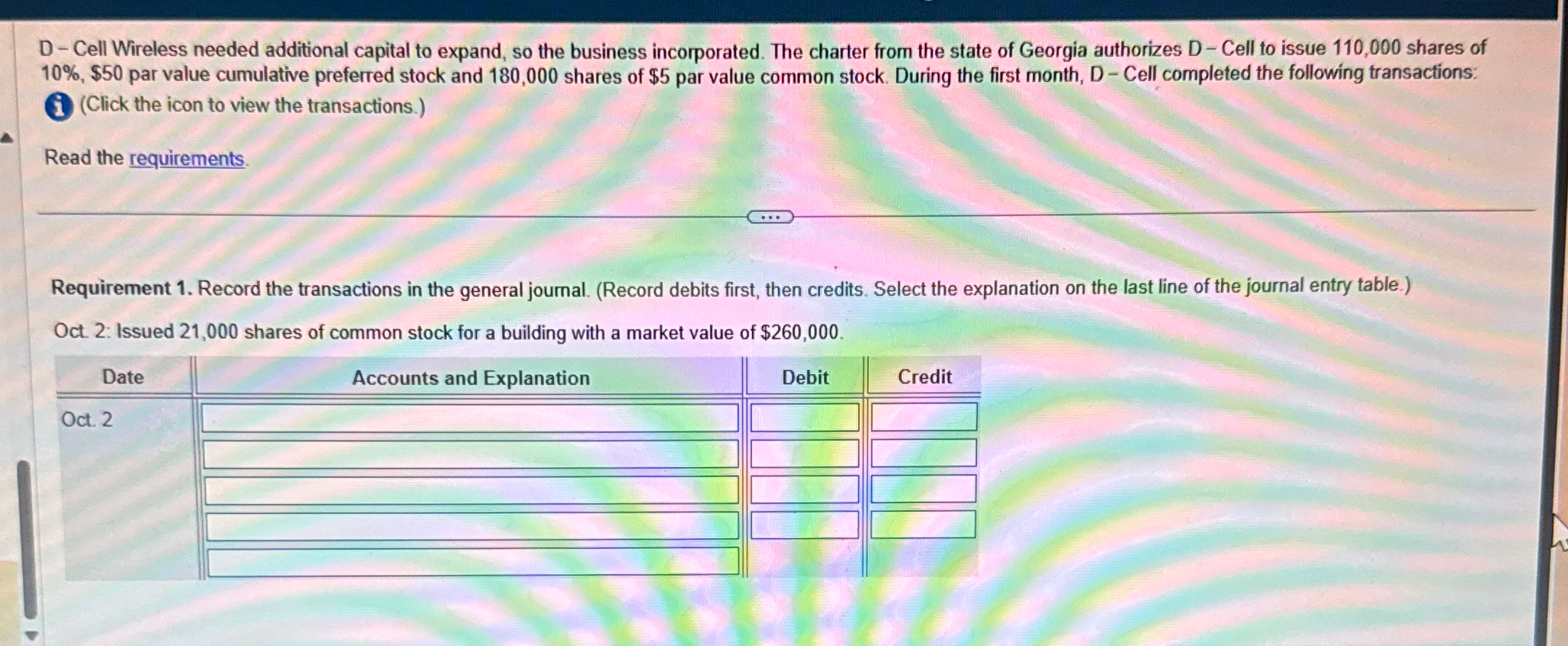  D - Cell Wireless needed additional capital to expand, so the