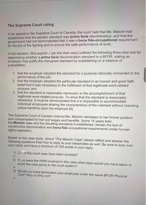 A. Constructive discrimination: The case of Tawney Meiorin Constructive or adverse discrimination