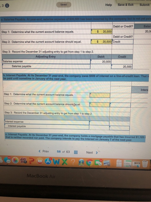  .36 Seved Help Save & Exit Submit Balais Payable At year-end