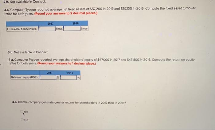 these changes are reflected in the income statement of Computer Tycoon Inc.