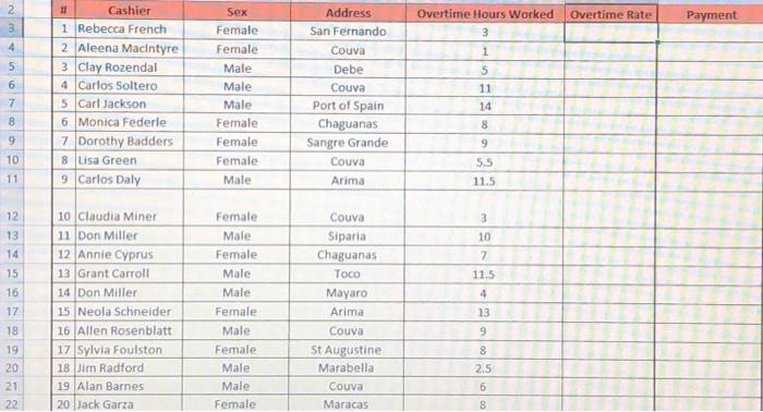 and the table located in cells 14:18, enter an appropriate formula in
