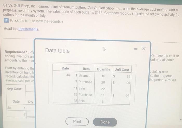PLEASE HELP I REALLY NEED HELP WITH THIS PROBLEM !! Gary's Golf