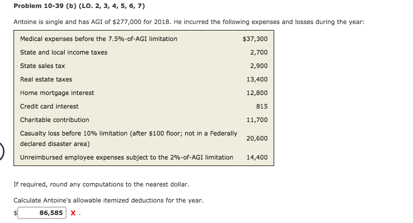 Problem 10-39 (b) (LO. 2, 3, 4, 5, 6, 7) Antoine