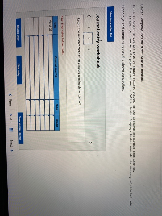 that it cannot collect $45,000 of its accounts receivable from Leer Co.