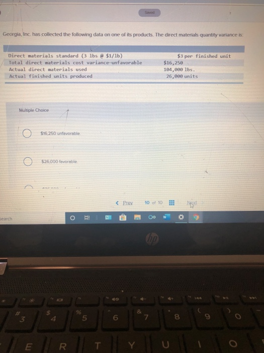 need help with this question please Georgia, Inc. has collected the following