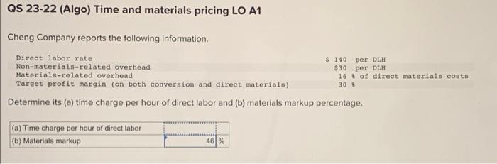 materials of $152, direct labor of $56, variable overhead of $66, and