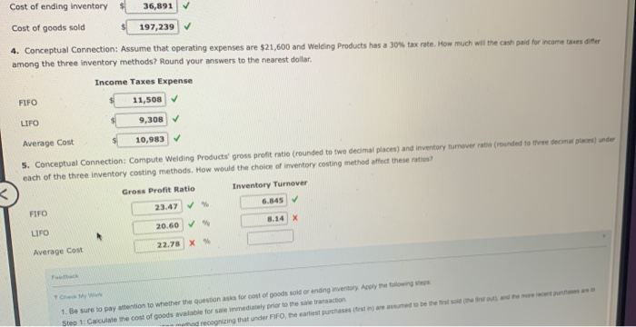 had a beginning inventory of 210 cases of welding rods that had