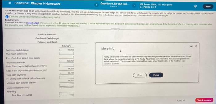  = Homework: Chapter 9 Homework Question 8, E9-36A (sim W 6.0%,