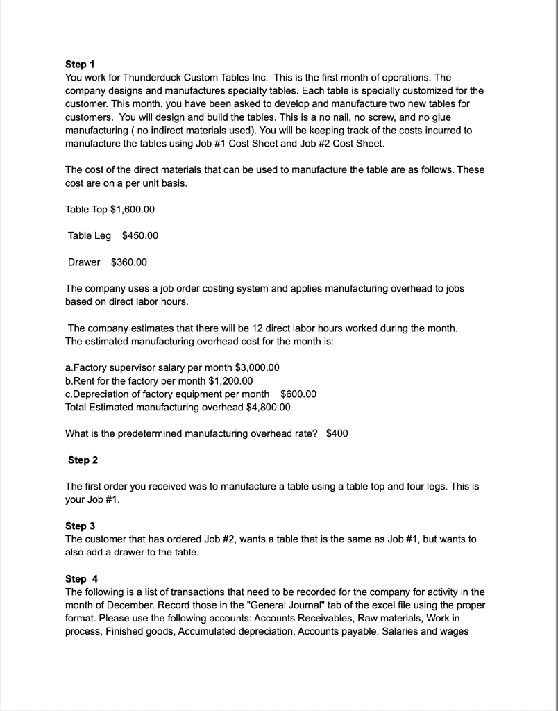 Only need how to fill out work order sheets and Step 8