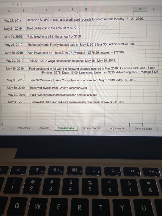 for the period of June 1, 2018 - May 31, 2019 Prepare