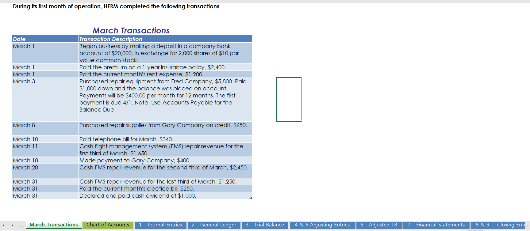 requirement 4,5,6,7need to be solved. help please During its first month of
