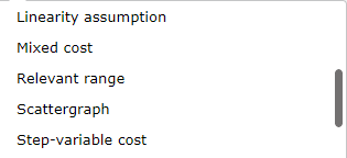 the appropriate term in the dropdown provided. Note: Select "None of these