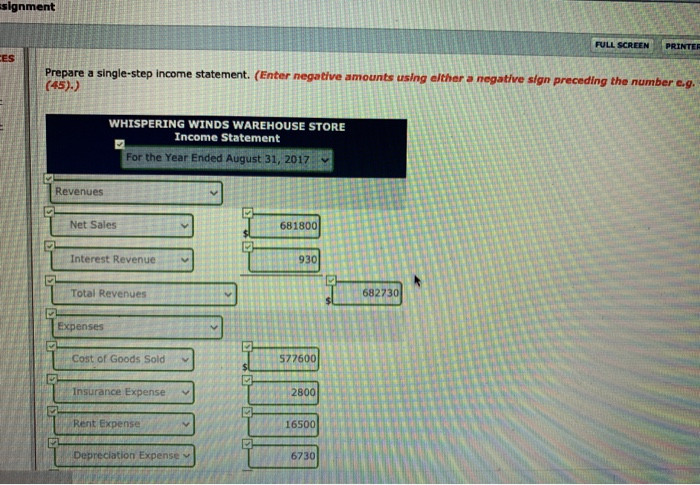 BACK NEXT RCES 75 Problem 5-6A (Part Level Submission) Whispering Winds Warehouse