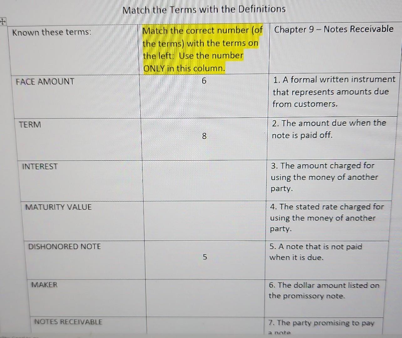  Help please. Thank you Match the Terms with the Definitions \begin{tabular}{|l|l|l|}