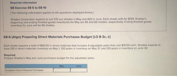 Hello, can you help me with this question please? Required information SB