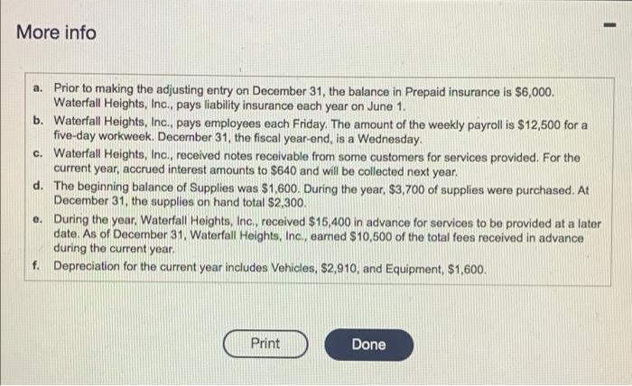 journalize the adjusting entry needed at December 31, the end of the