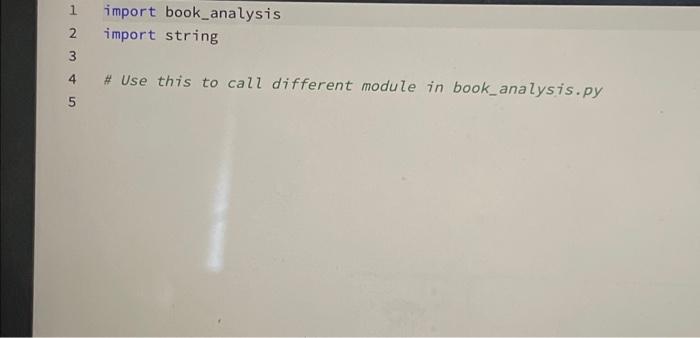 the module, we will write the following functions: 1. read_file(filename) Given a