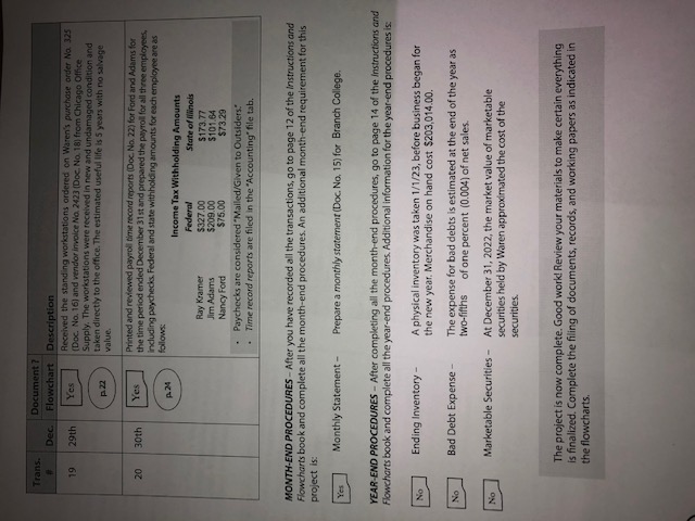 11-12 of the Instructions and Flowcharts book (step 5. Remember the importance