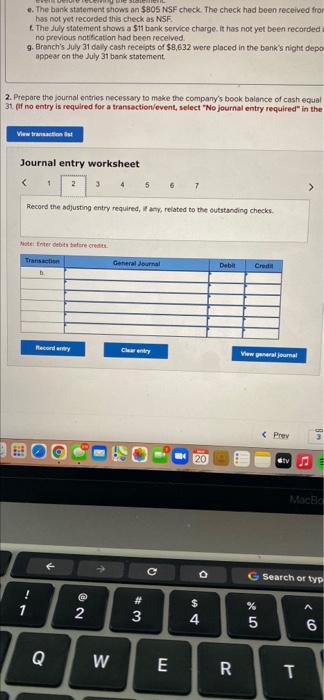 is available to reconcile Branch Company's book balance of cash with its
