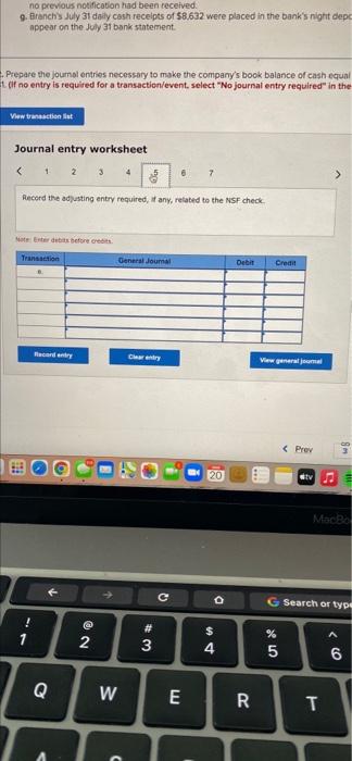 bank statement shows a $26,572 cash balance b. Check Number 3031 for