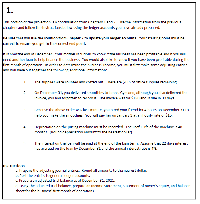  INFORMATION FROM CHAPTER 2 - 1. This portion of the projection