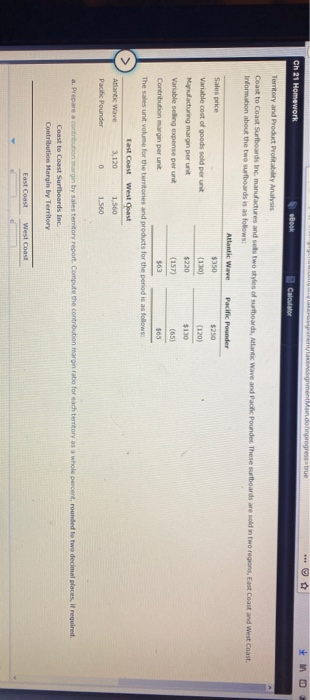  mentando progress true Ch 21 Homework eBook Calculator Territory and Product