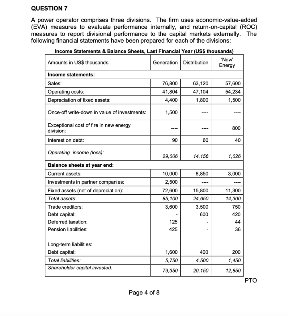 Please answer the essay question concisely and fully. QUESTION 7 A power
