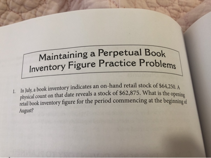  Maintaining a Perpetual Book Inventory Figure Practice Problem d retail stock