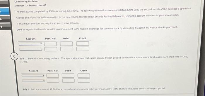 CONTINUING PROBLEM The following ledger accounts appear below, in this order Feos
