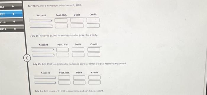 - Beginning balances from the textbook have already been entered. - The