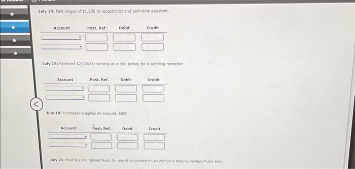 remaining accounts are found on the next page: An asterisk (") will