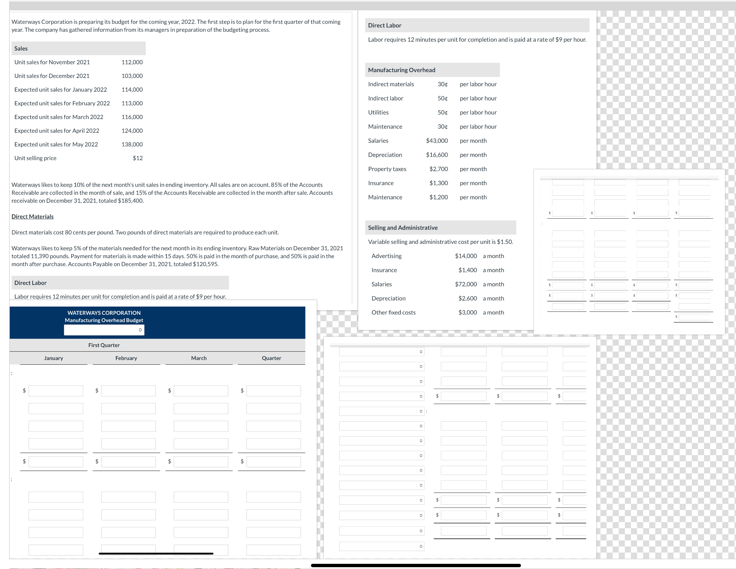  Manufacturing overhead , i need exactly the same to be able